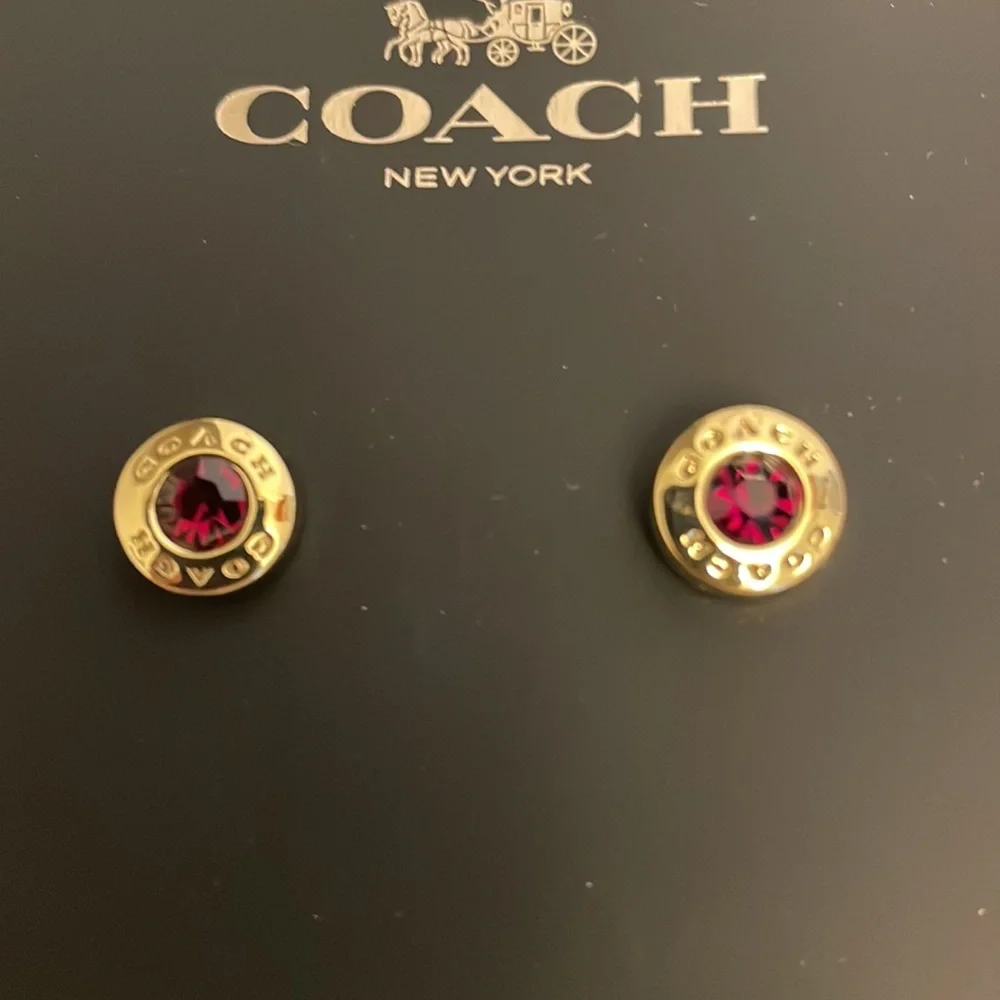New Coach red/gold stud.